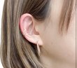 画像2: K18YG イヤーカフ 18金イヤーカフ クロスサークル 鏡面＆梨地 片耳イヤリング K18YGイヤカフ Ear cuff (2)