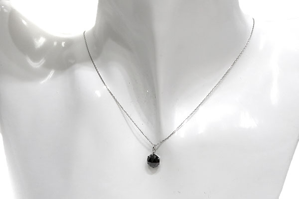 プラチナ９００＆８５０ １カラットＵＰ ブラックダイヤモンド  ネックレス約３７〜４０ｃｍ最大幅