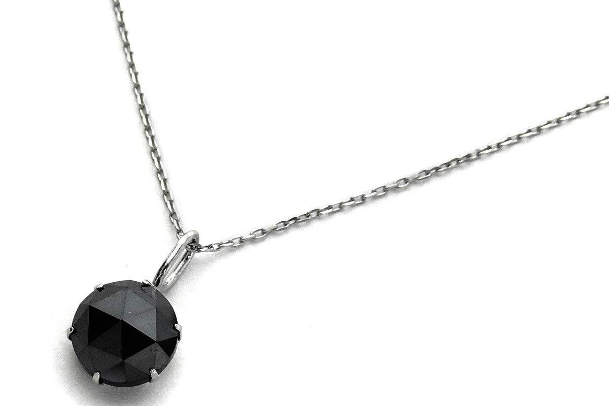 ネックレス ブラックパール11ミリ ダイヤモンド 黒真珠 Pt900プラチナxPt850プラチナ /74032【FJ】